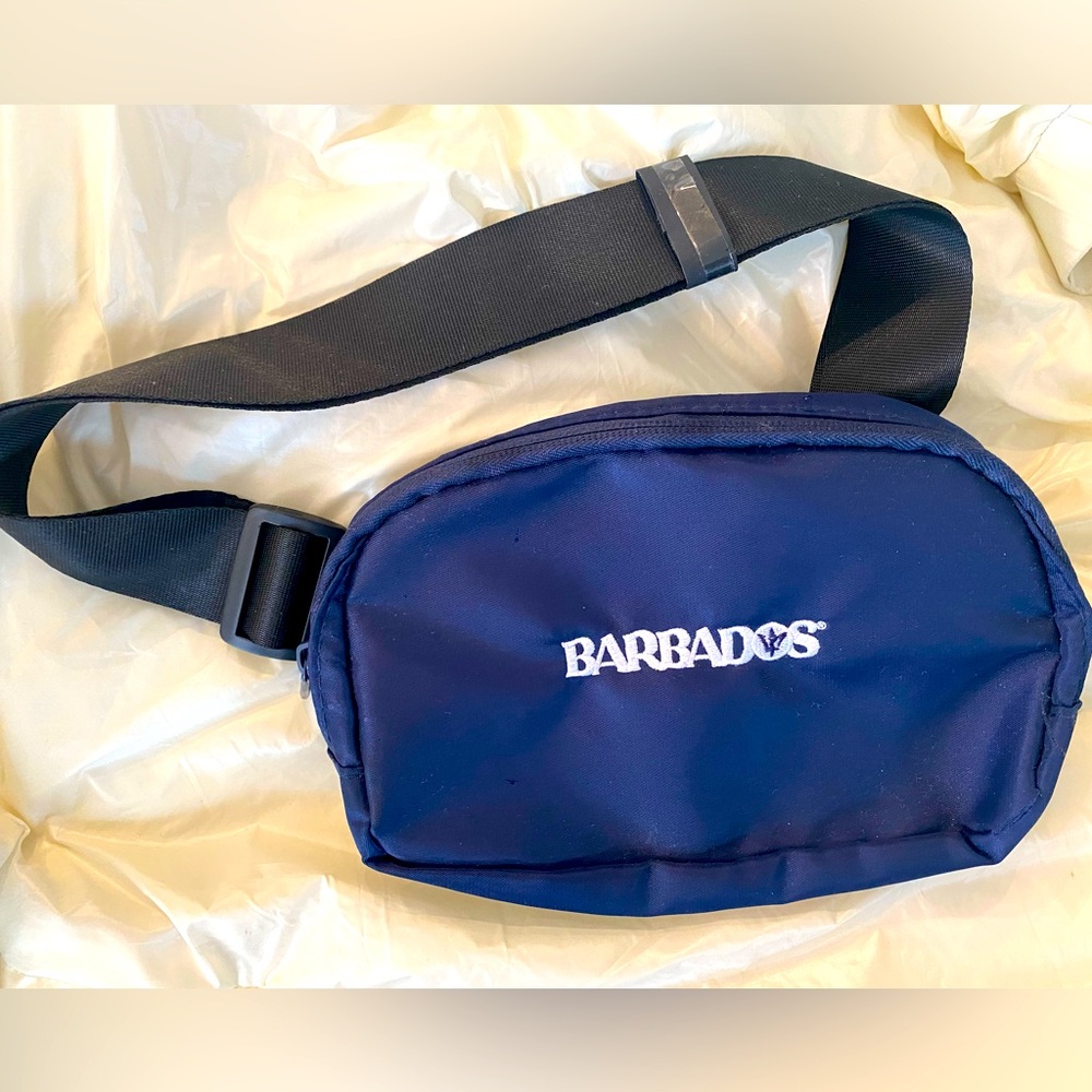 Navy blue “Barbados” belted waist bag NWOT